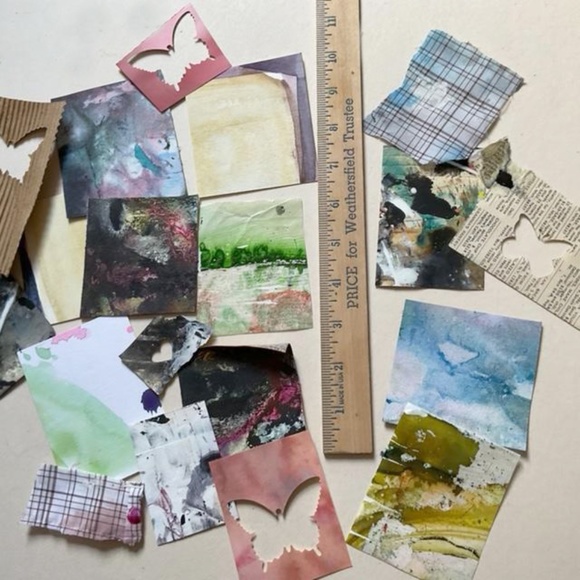 Junk Journal Pack 15+ Hand painted Pieces, Great for scrapbooking, college - Picture 5 of 12